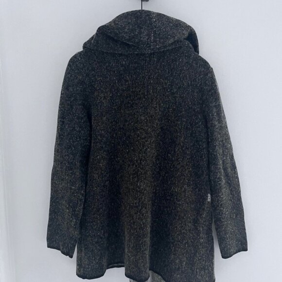 Sarah Pacini LONG CARDIGAN - TREE OF LIFE Dark Gray Hooded Cardigan - Picture 8 of 12